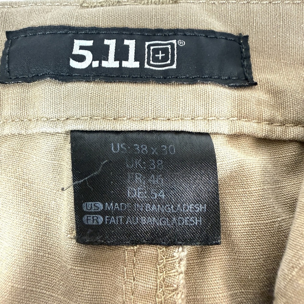 5.11 Tactical Series Mens Cargo Pants 38x30 Khaki Tan Cotton Canvas Work Trouser - Picture 11 of 11